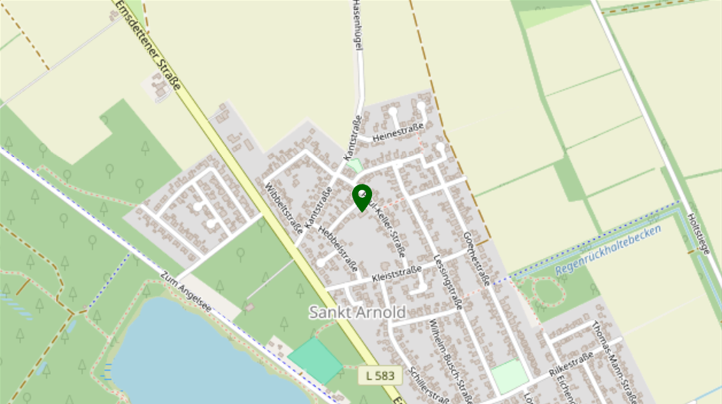 Standort des Vereinsheims in St. Arnold